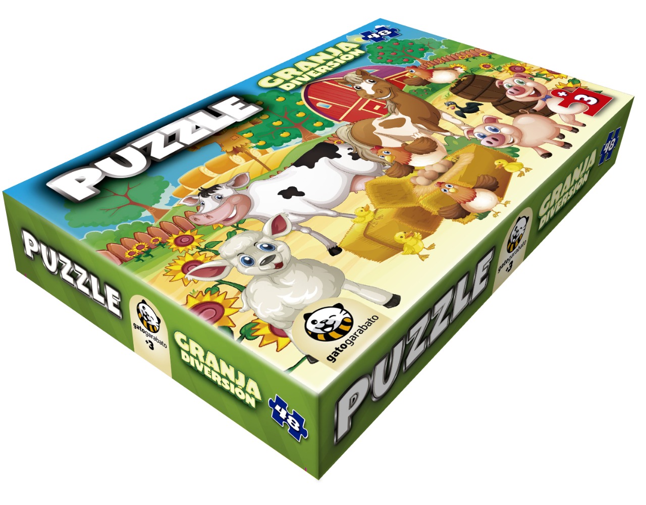 Puzzle Granja 48 Piezas – Gato Garabato