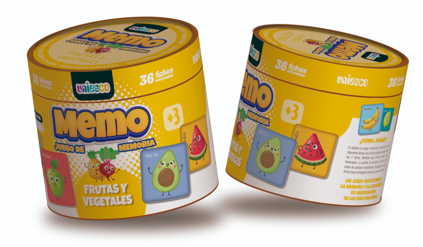 Memo Frutas Y Vegetales 36 Fichas – Uniesco