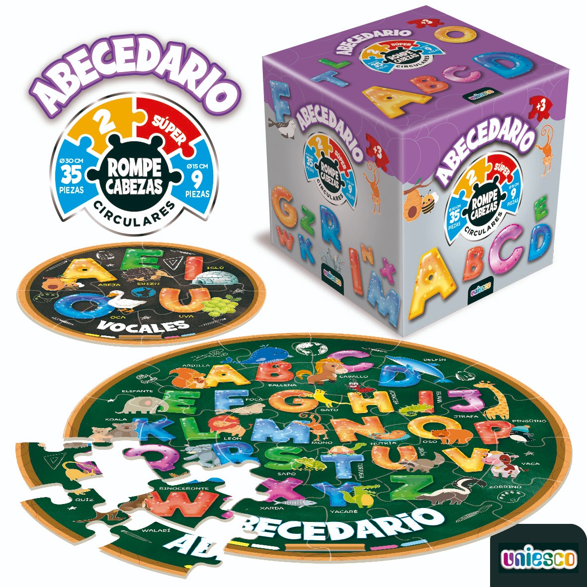 Rompecabezas Circular Abecedario 44 Piezas – Uniesco