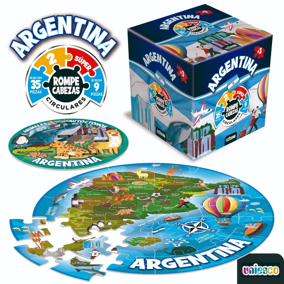 Rompecabezas Circular Argentina 44 Piezas – Uniesco