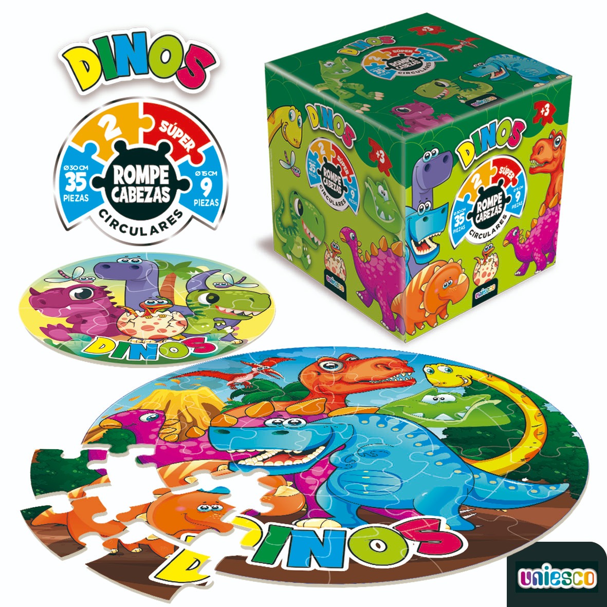 Rompecabezas Circular Dinos 44 Piezas – Uniesco