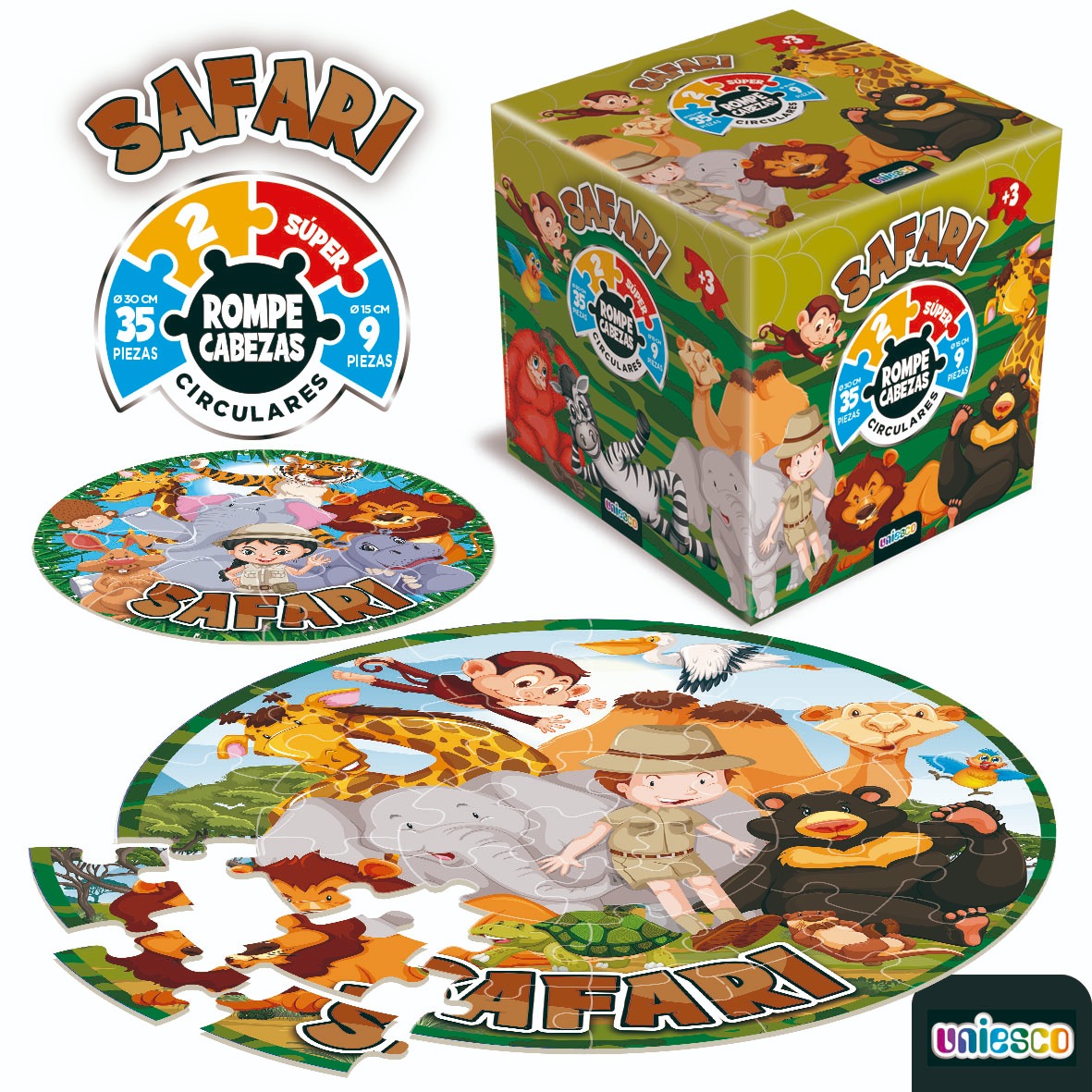 Rompecabezas Circular Safari 44 Piezas – Uniesco